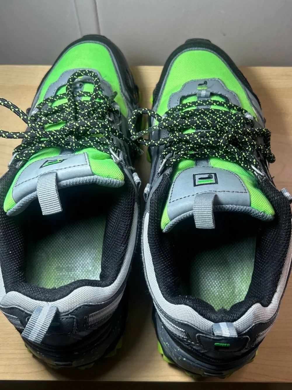 Fila Bright Green and Black Trail Sneakers